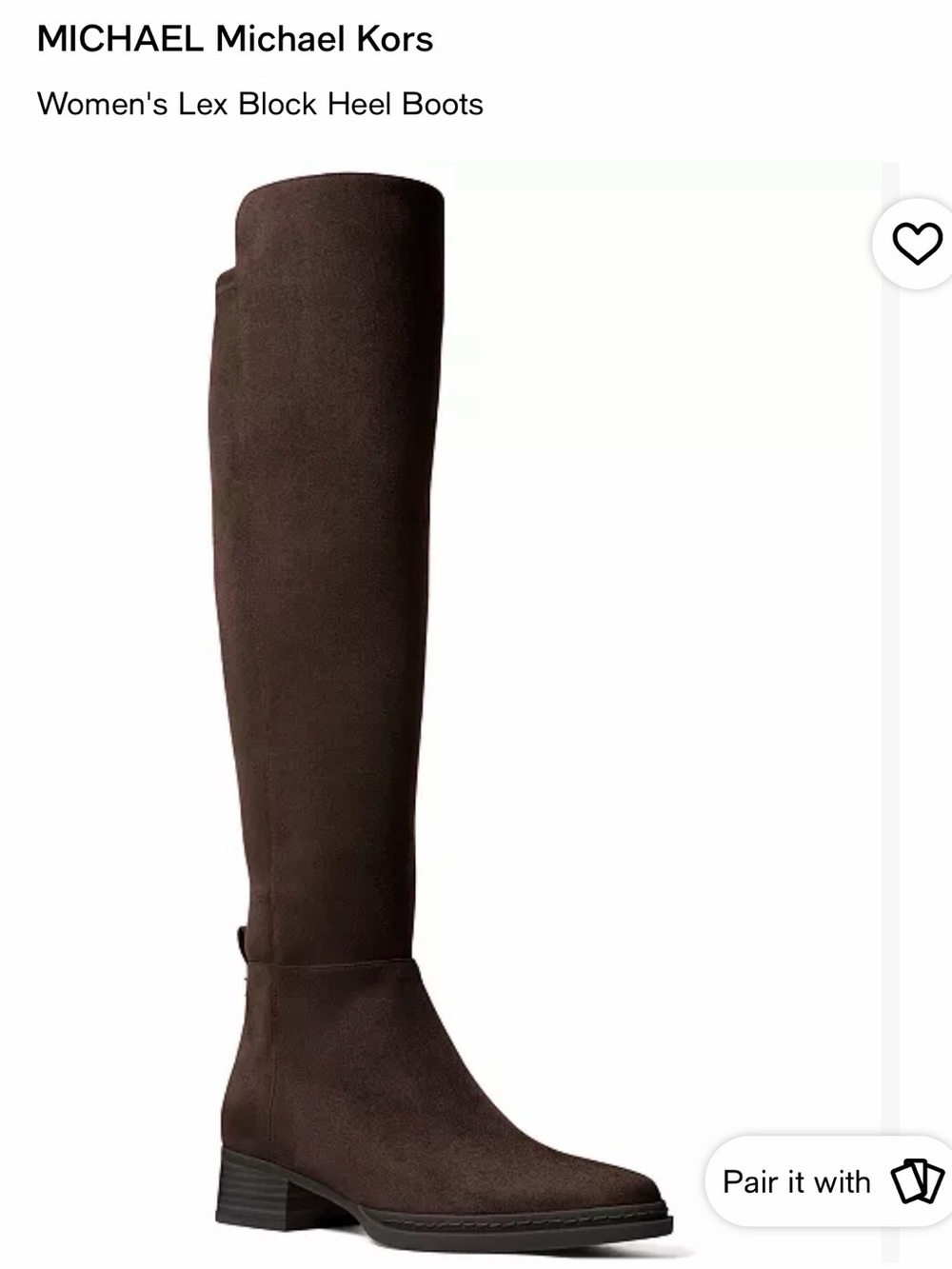 MICHAEL Michael Kors LEX Chocolate Brown Over-the-Knee Block Heel Boots